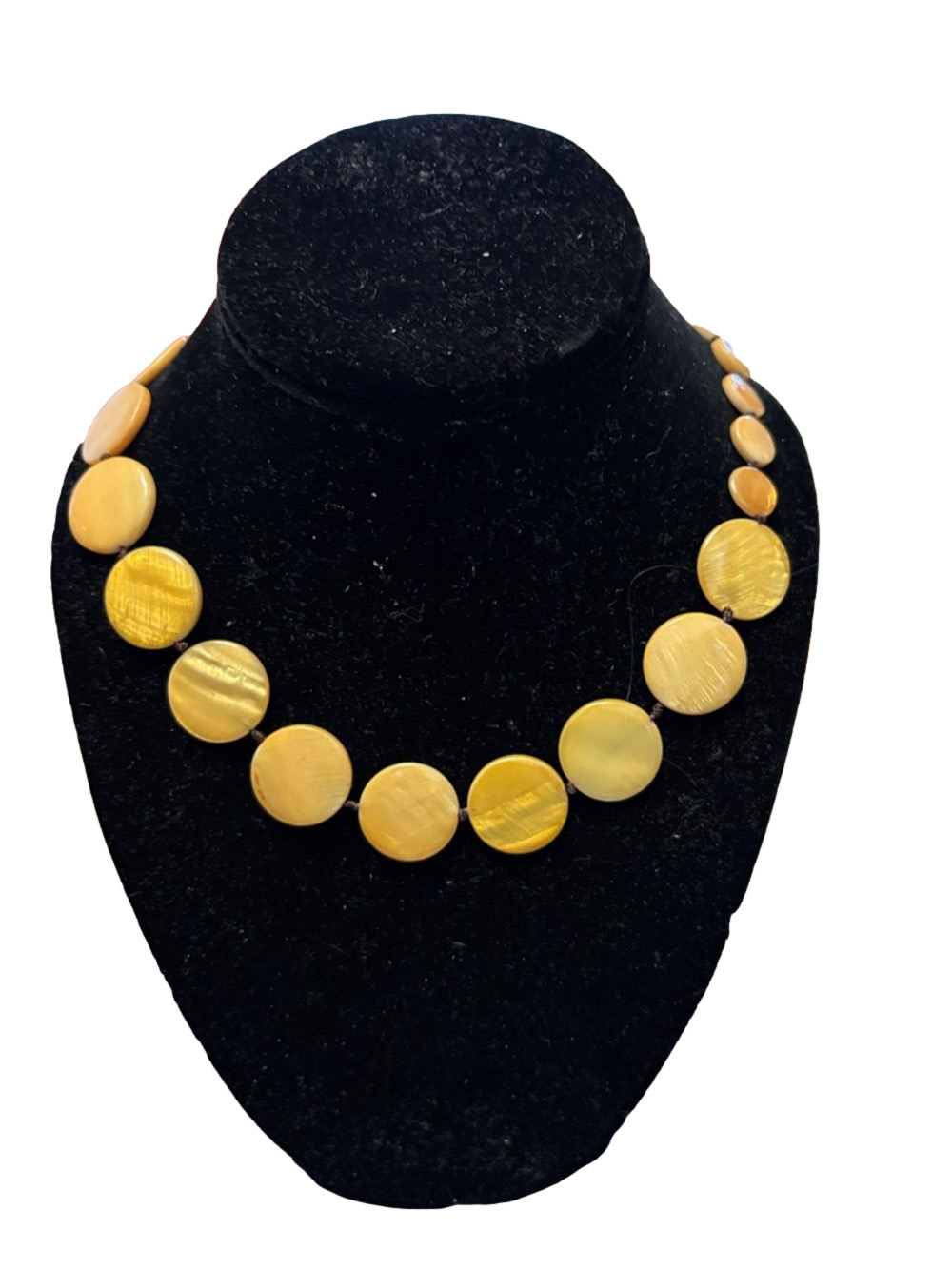 Vintage Yellow Lucite Round Disc Necklace for Women